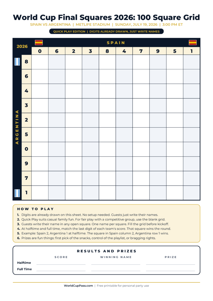 Printable World Cup Final Squares 2026