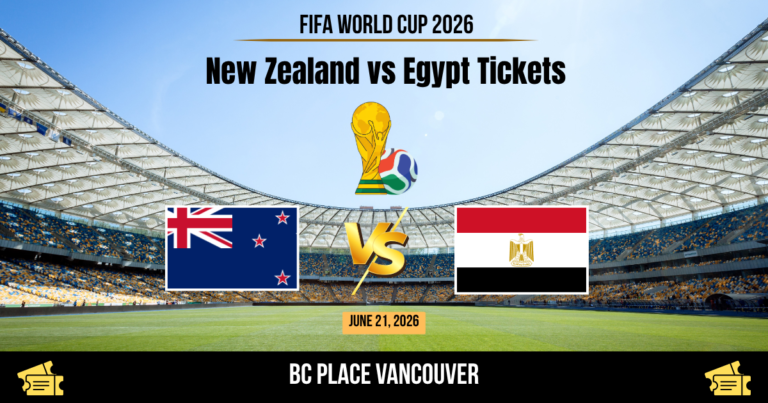 New Zealand vs Egypt World Cup 2026 Tickets