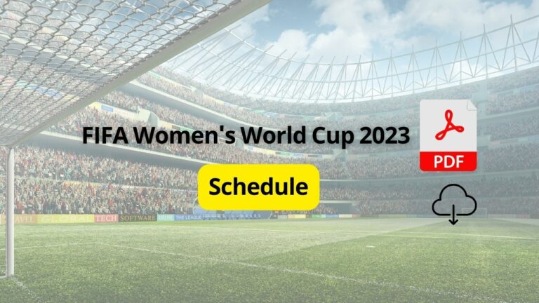 FIFA Women’s World Cup 2023 Schedule PDF Download (Printable)