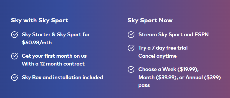 Sky Sport NZ features