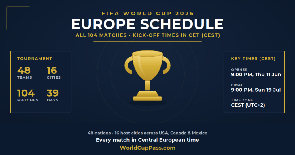 FIFA World Cup 2026 Schedule CET